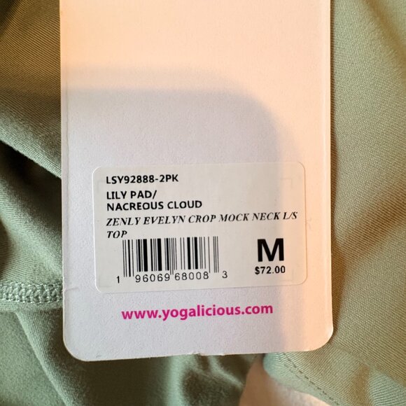 SET OF 2 Yogalicious Zenly Evelyn Crop Mock Neck Long Sleeve Tops Size Medium - Picture 9 of 9